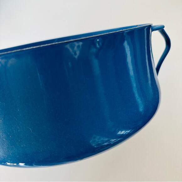 DANSK Blue Mid Century Scandinavian Enamel Dutch Oven Casserole Dish Black Base - Picture 2 of 5